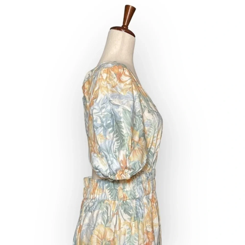 Significant Other Elina Maxi Dress Island Bouquet Floral Linen Open Back NWT 8 - Picture 7 of 14